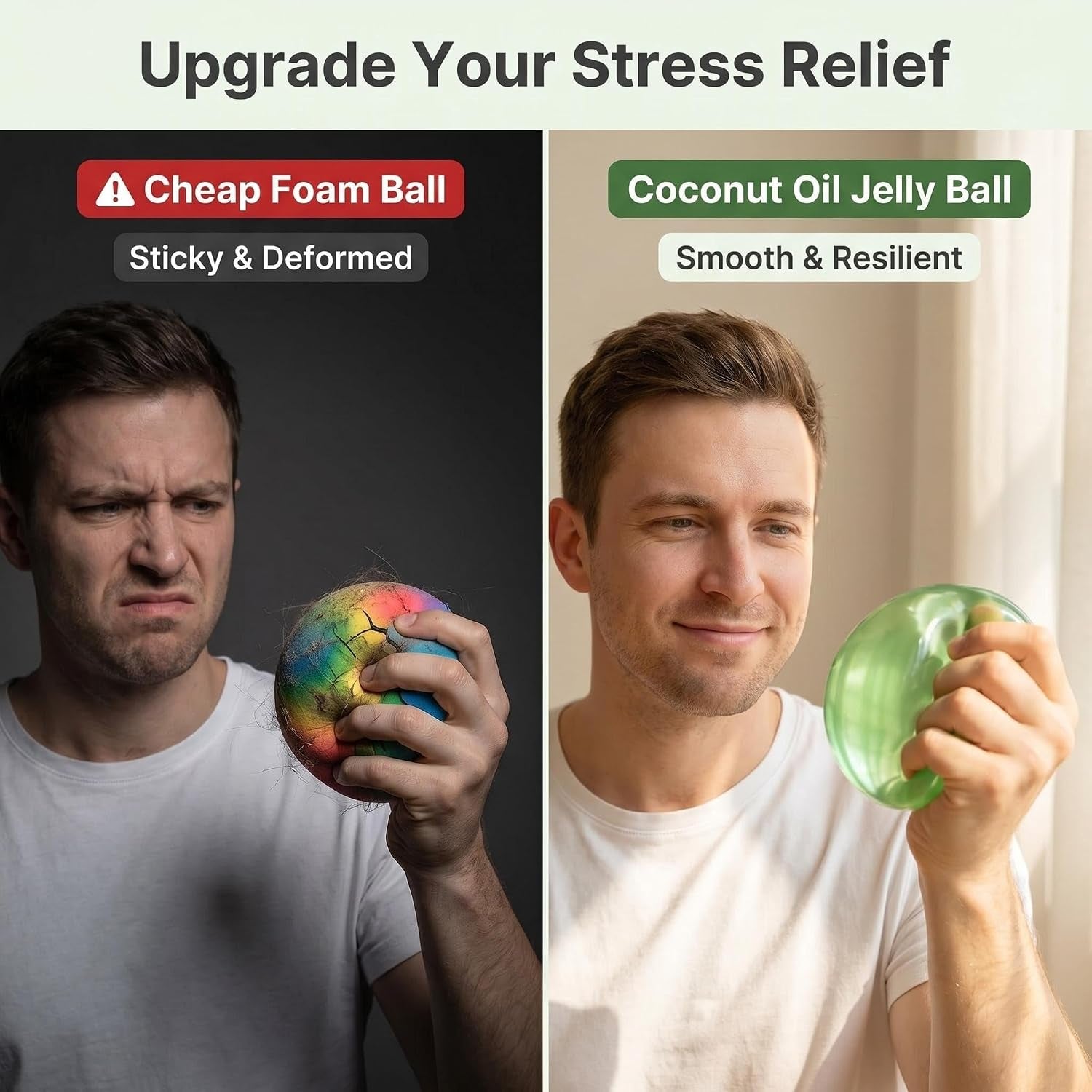 Coconut Oil Infused Slow Rising Fidget Toys for Stress Relief | Purple Stress Ball and Sensory Squeeze Toys for Adults and Kids, Ideal Party Favors for Anxiety Management