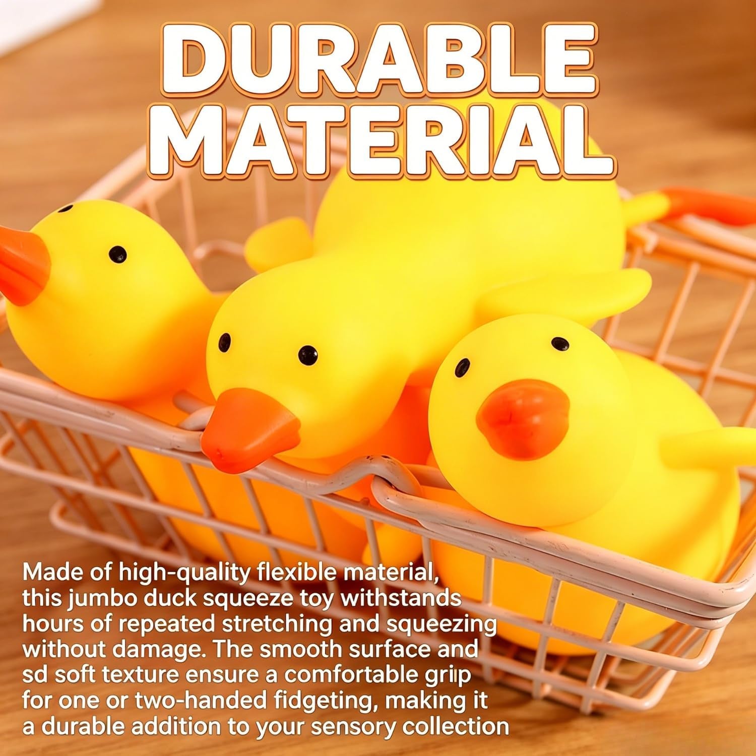 Giant 13-Inch Duck Squishy Stress Ball - Jumbo Soft Slow Rising Decompression Toy for Anxiety Relief and Party Favors