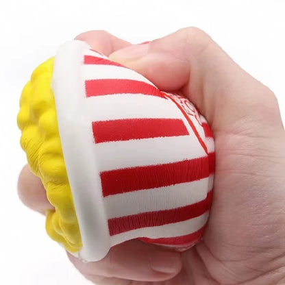 Jumbo Kawaii Popcorn Anti-Stress Squeeze Toy - Soft Rising Fun Food Props for Events and Entertainment
