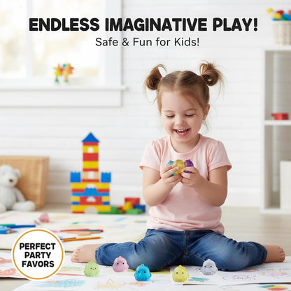 Mini Chick Sensory Fidget Toys - 24-Pack of Squishy Party Favors for Children, Perfect for Classroom Treasure Boxes and Stress Relief for All Ages