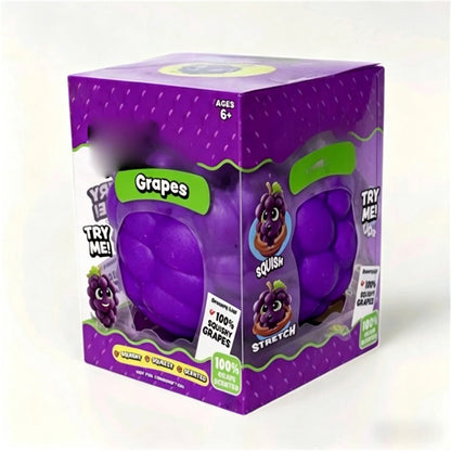 Purple Grape Squish Toys, 3.5" Fruit Taba Squish Toys, Stress Balls, Gifts
