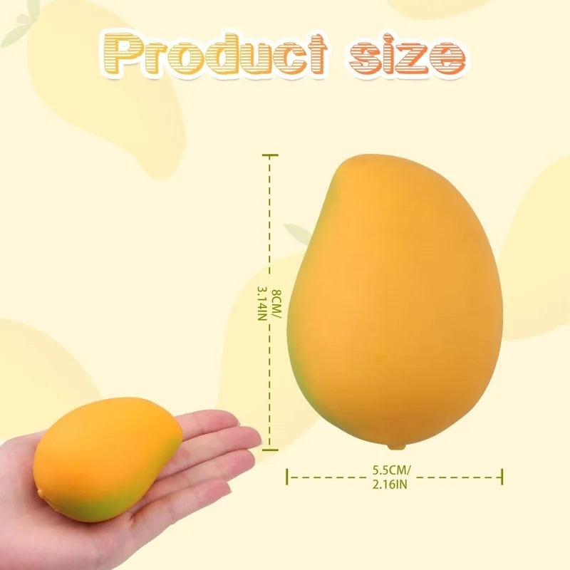 Dragon Fruit, Peach, Orange, Durian, Mango, Banana, and Strawberry Soft Squeeze Stress Relief Fidget Toy for Office and Home