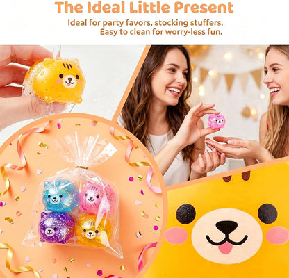 4 Pack Squishy Shiba Inu Stress Ball, Miniature Figurines & Desk Decor | Glitter Shiba Inu Squishy Balls Home & Garden Decoration Tiny Shiba Inu Squishy for Adults, Party Favors & Birthday Gifts