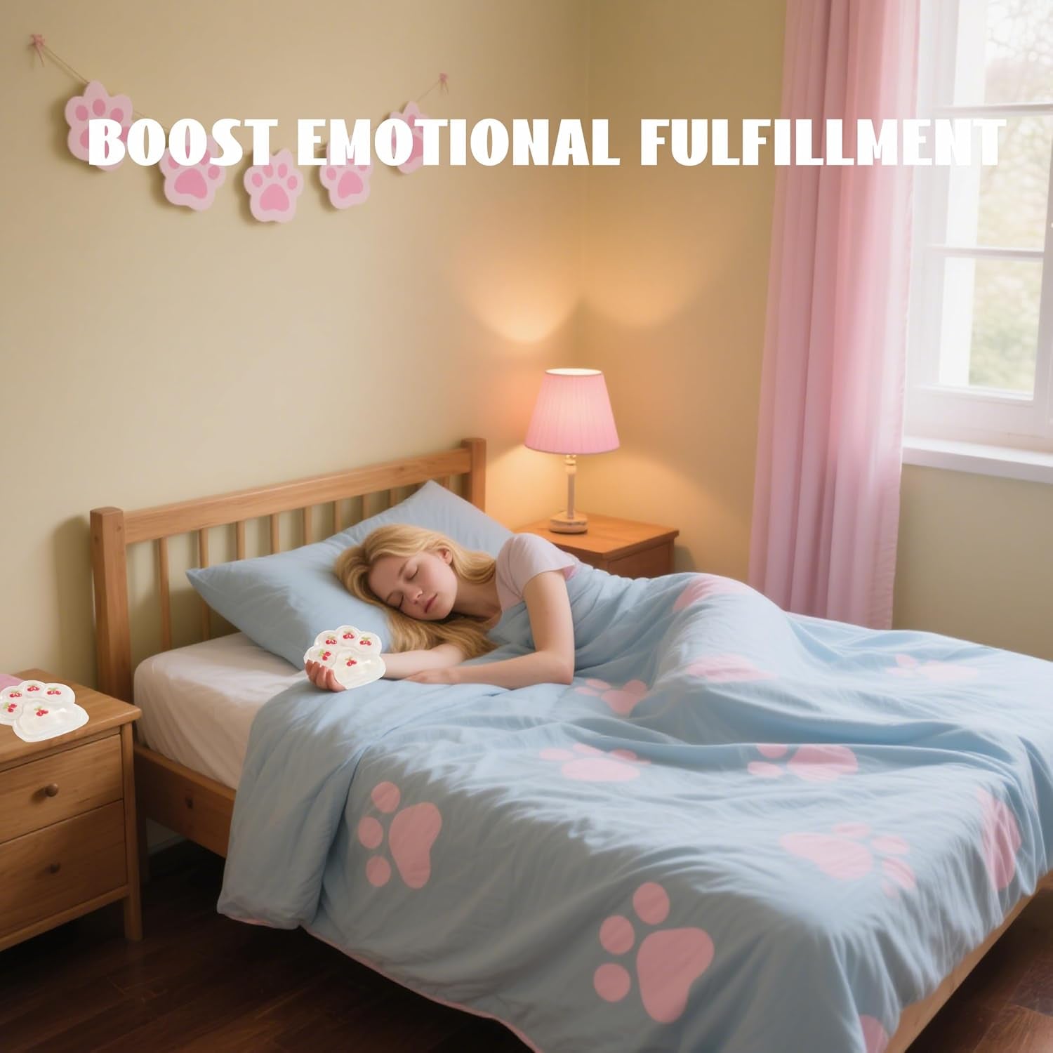 Large 5-Inch Cherry Cat Paw Taba Squishy Squeeze Toy - Cute Fufu Sensory Stress Relief Fidget for Adults and Party Favors
