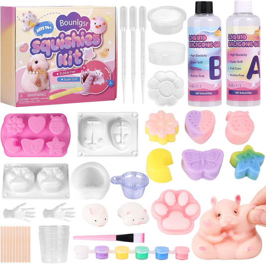 Taba Squishy Making Kit - 18oz 1:1 AB Ratio Epoxy Resin with Silicone Molds for Hamster, Pig, Rabbit, and Cat Paws