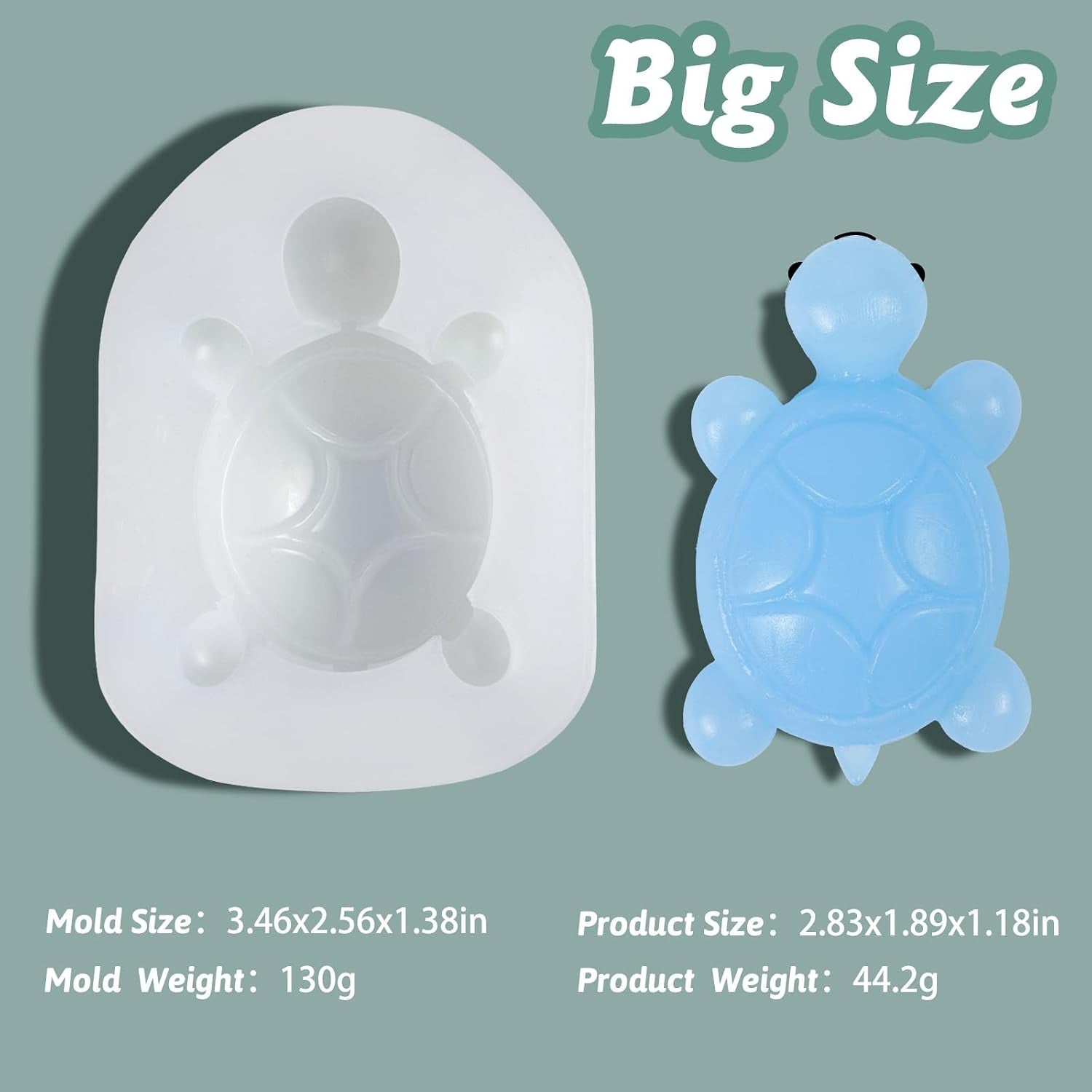 Turtle Silicone Mold Kit - Three Sizes for Creating Turtle Squishies (Large, Medium, Small)