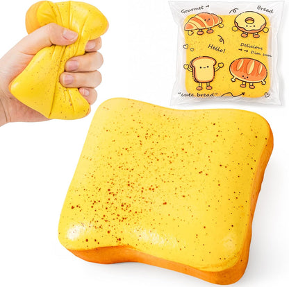 Bread Butter Squishy Slow Rising Stress Relief Fidget Toy (Yellow) | Soft Sensory Squishies for Anxiety Relief and Party Favors for All Ages