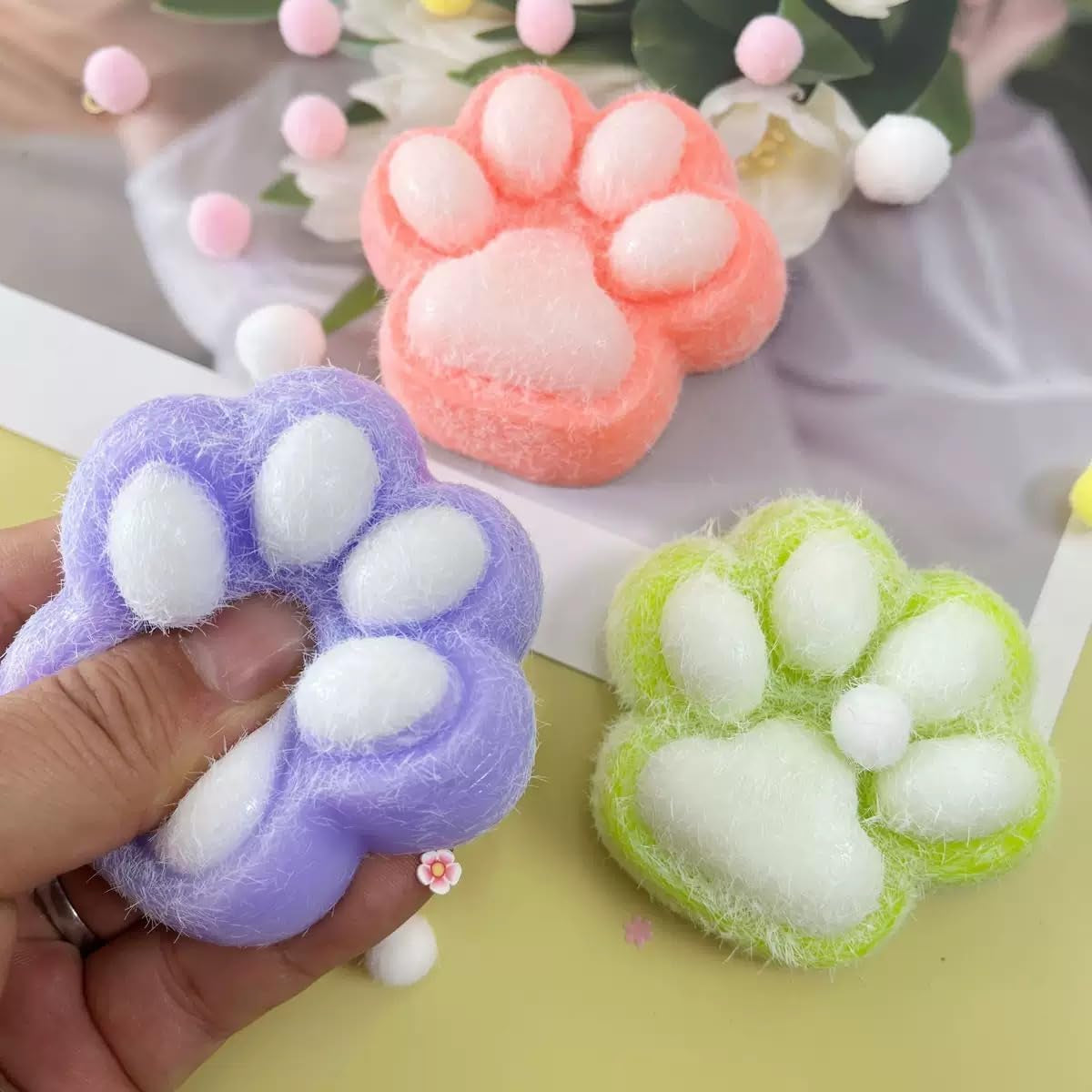 Taba Soft Squeeze Balls - 4 Pack of Slow Rising Stress Relief Toys for Adults