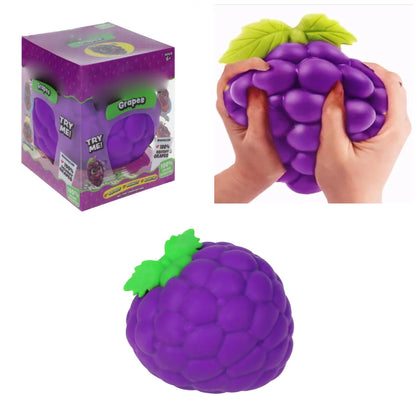 Purple Grape Squish Toys, 3.5" Fruit Taba Squish Toys, Stress Balls, Gifts