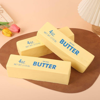 Set of 2 Realistic Butter Squishy Toys - Slow-Rebound Stress Relief Squeeze Toys for Adults, Perfect for Anxiety Reduction and Gift Giving