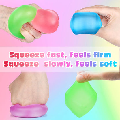 4 Pack Stress Cube,Slow Rising Ice Cube Stress Balls for Adults Kids | Sensory Fidget Toy for Anxiety Relief, Square Shape Cube Squishy for Classroom Prizes, Squishy Balls for Party Favors