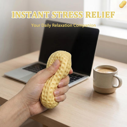Peanut-Shaped Stress Relief Ball - Soft TPR Fidget Toy for Anxiety Relief and Hand Relaxation, Ideal for Desk Decor and Gift (1 Piece)