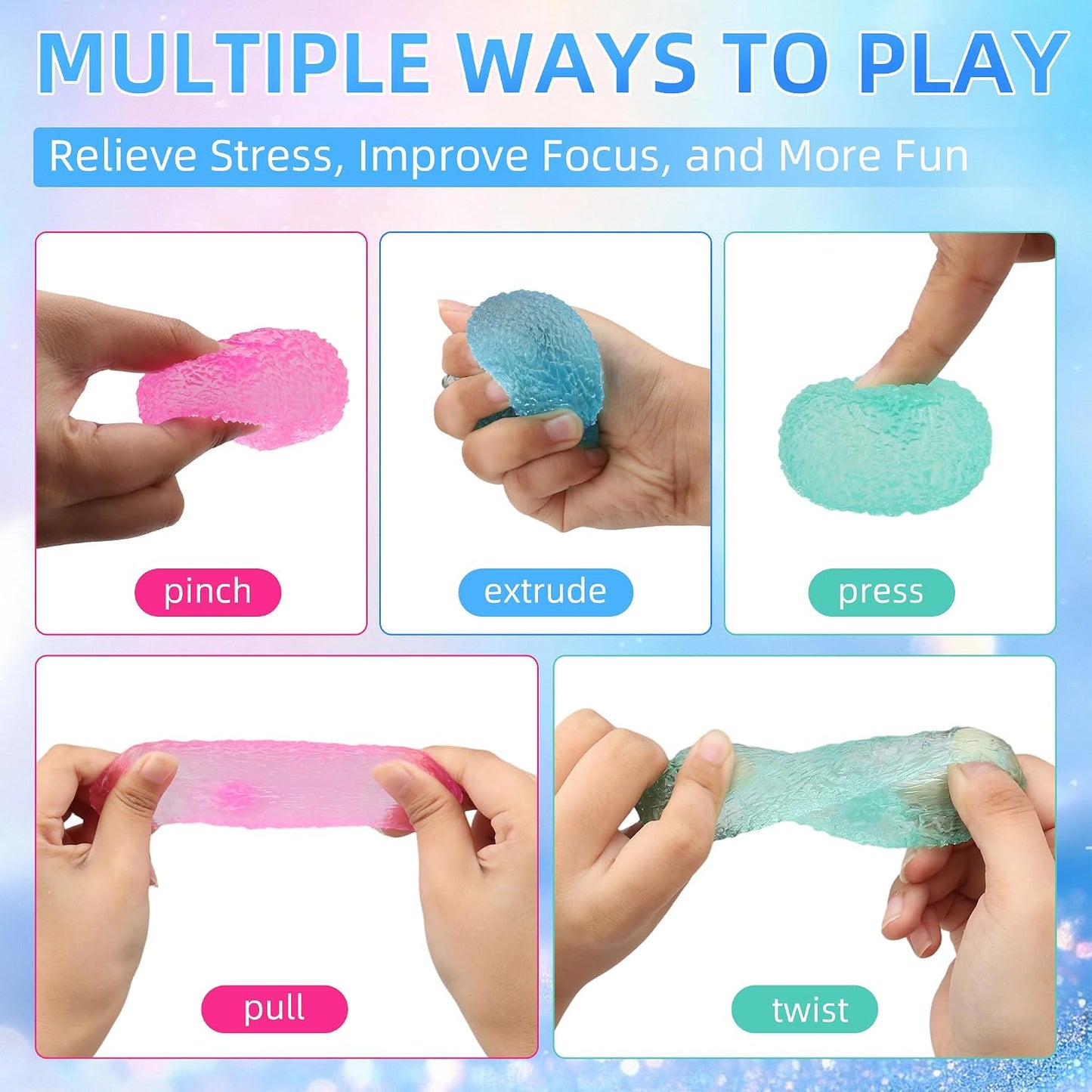 Set of 3 Textured Stress Relief Balls - Silky Fidget Toys for Anxiety Management | Soft Squeeze Sensory Balls for Kids and Adults - 1.85 Inches