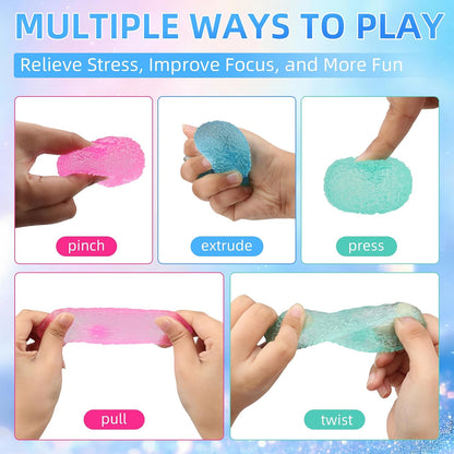 Set of 3 Textured Stress Relief Balls - Silky Fidget Toys for Anxiety Management | Soft Squeeze Sensory Balls for Kids and Adults - 1.85 Inches