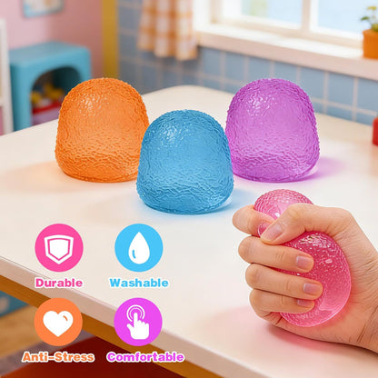 Gumdrops Squishy Stress Balls - Set of 3, Durable Fidget Toys for Children and Adults, Ideal for Classroom Rewards, Party Favors, Easter Basket Fillers, and Gifts