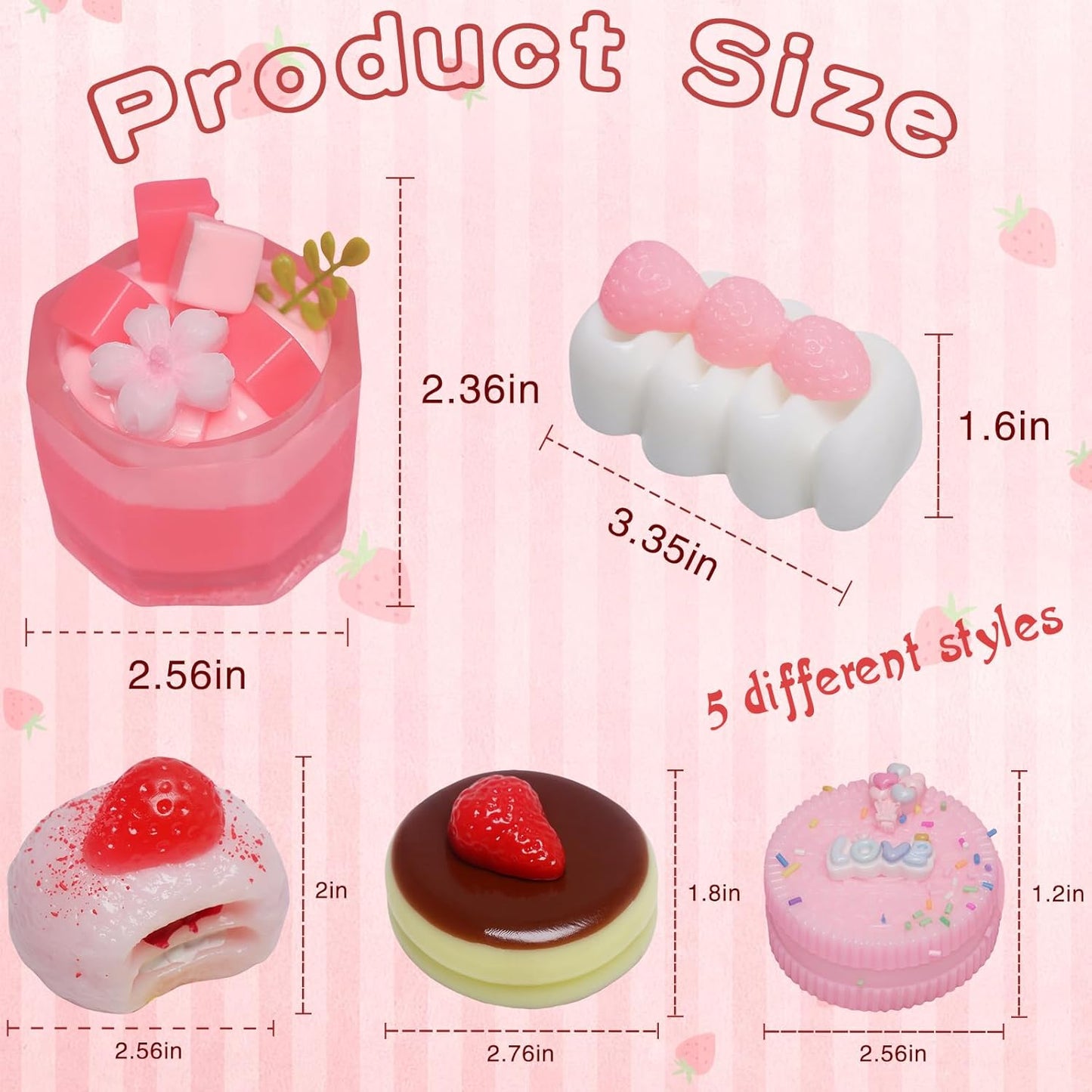 Set of 5 Handmade Taba Squishies - Ultra-Realistic Dessert Cookie Stress Relief Toys, Ideal for Fidgeting and Party Favors, Packaged in OPP