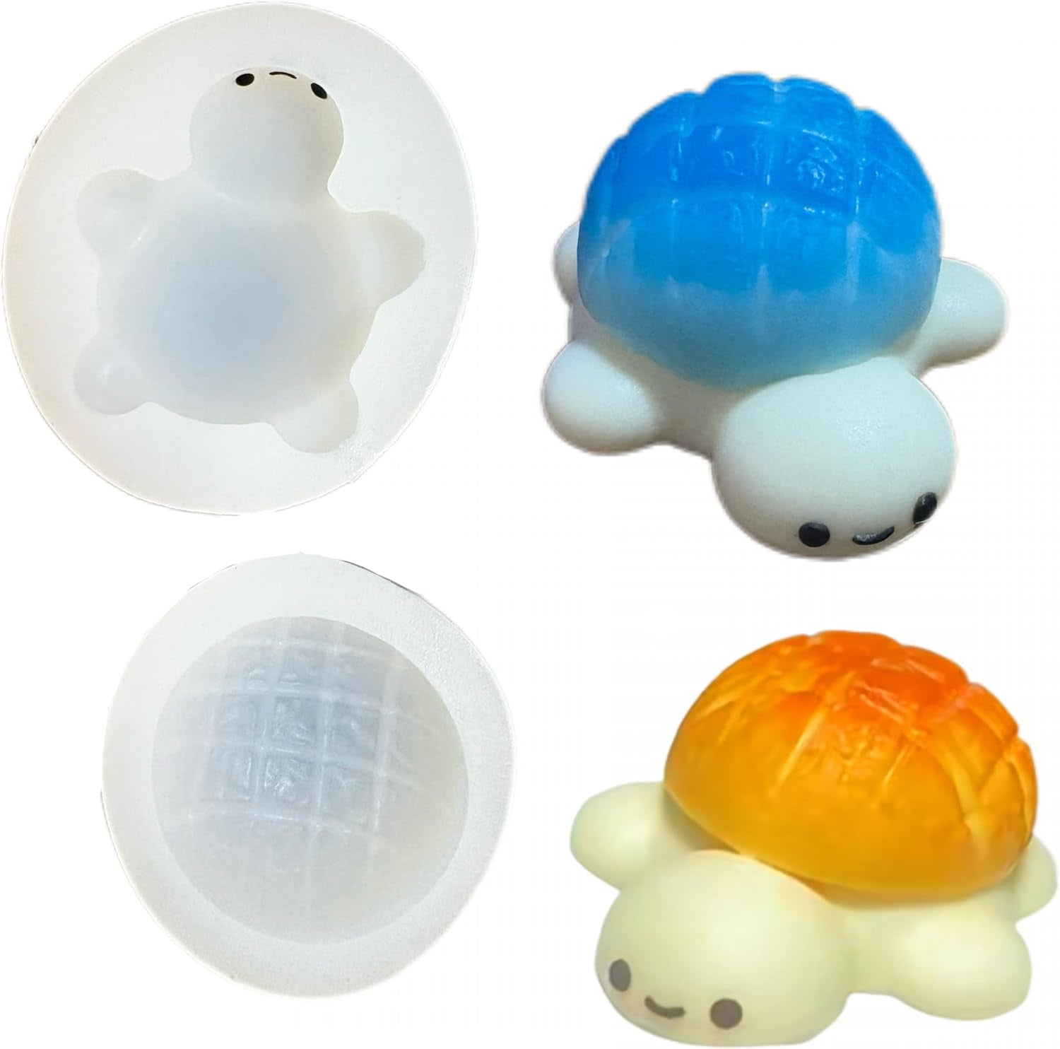 Pineapple Bread Turtle Silicone Mold Set - 2 Pieces, DIY Craft Resin and Soap Molds