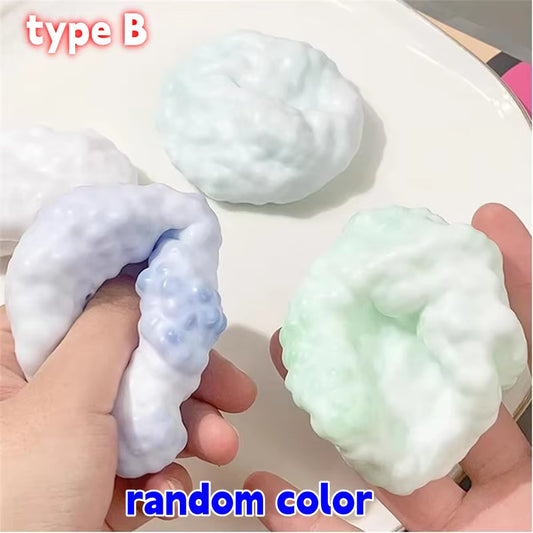 Shapeable Vacuum Sand Ball Stress Relief Toy - Grape Design, Noisy Desktop Squeezer, Ideal Birthday Gift