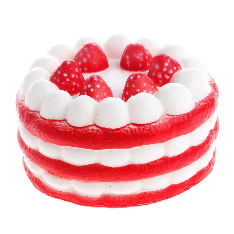 Jumbo Strawberry Cake Squishy - PU Slow Rising Stress Relief Toy for Kids