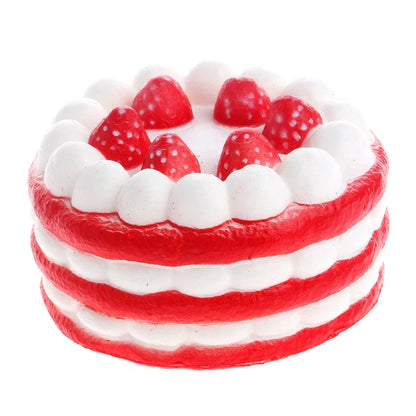 Jumbo Strawberry Cake Squishy - PU Slow Rising Stress Relief Toy for Kids