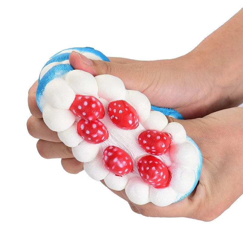 Jumbo Strawberry Cake Squishy - PU Slow Rising Stress Relief Toy for Kids
