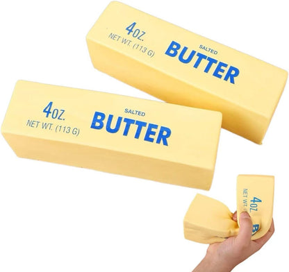 Set of 2 Realistic Butter Squishy Toys - Slow-Rebound Stress Relief Squeeze Toys for Adults, Perfect for Anxiety Reduction and Gift Giving