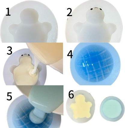 Pineapple Bread Turtle Silicone Mold Set - 2 Pieces, DIY Craft Resin and Soap Molds