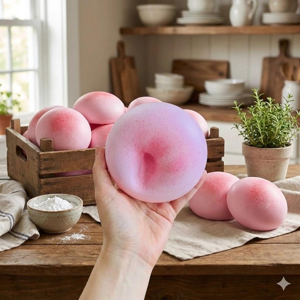 Cheese Slow Rising Squishy and Sticky Bread Fidget Toys | Foam Bread and Butter Stress Relief Balls for Adults - Desk Decor (Pink)