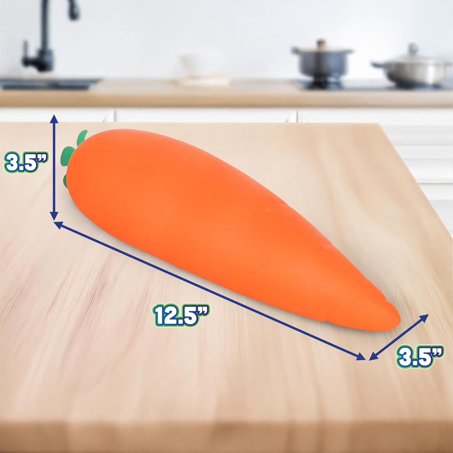 Jumbo Squish Carrot Toys, 12" Gaint Squish Vegetable - Mega Fruit Stress Relief Toys - Fidget Sensory Food Fun Gift for Kiddo, Teens Adults