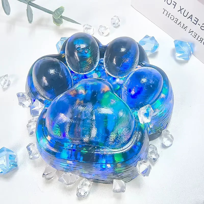 Premium Adult Stress Relief Toy with Glittery Texture, Cat Paw Design, High Aesthetic Appeal, Ideal Venting Gift, Ultra-Soft Material, Slow Rebound Feature