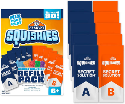 Elmer's Squishies Refill Pack for Kids - Create 5 Additional Mystery Characters (5 Count)