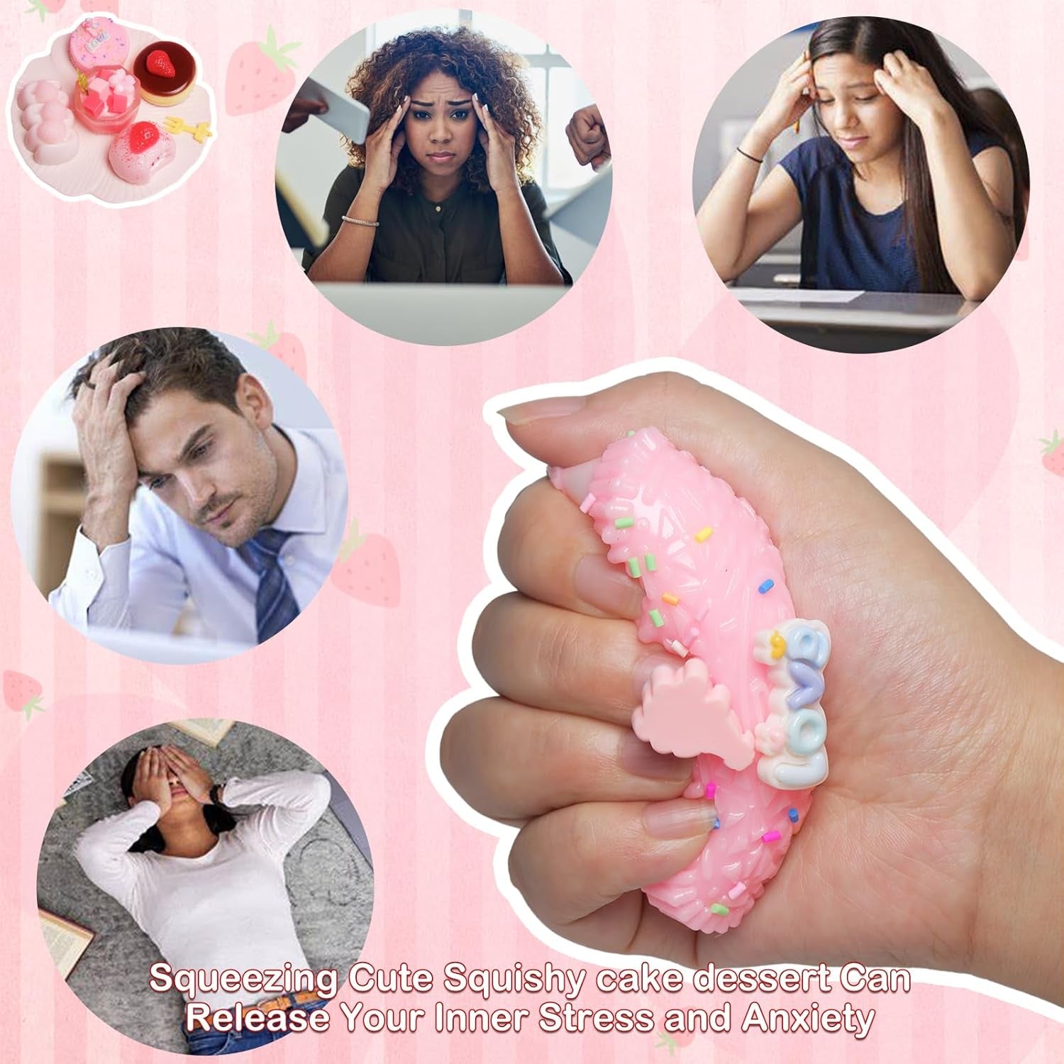 Set of 5 Handmade Taba Squishies - Ultra-Realistic Dessert Cookie Stress Relief Toys, Ideal for Fidgeting and Party Favors, Packaged in OPP