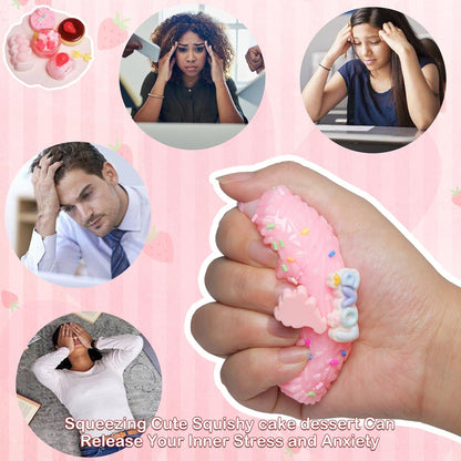 Set of 5 Handmade Taba Squishies - Ultra-Realistic Dessert Cookie Stress Relief Toys, Ideal for Fidgeting and Party Favors, Packaged in OPP