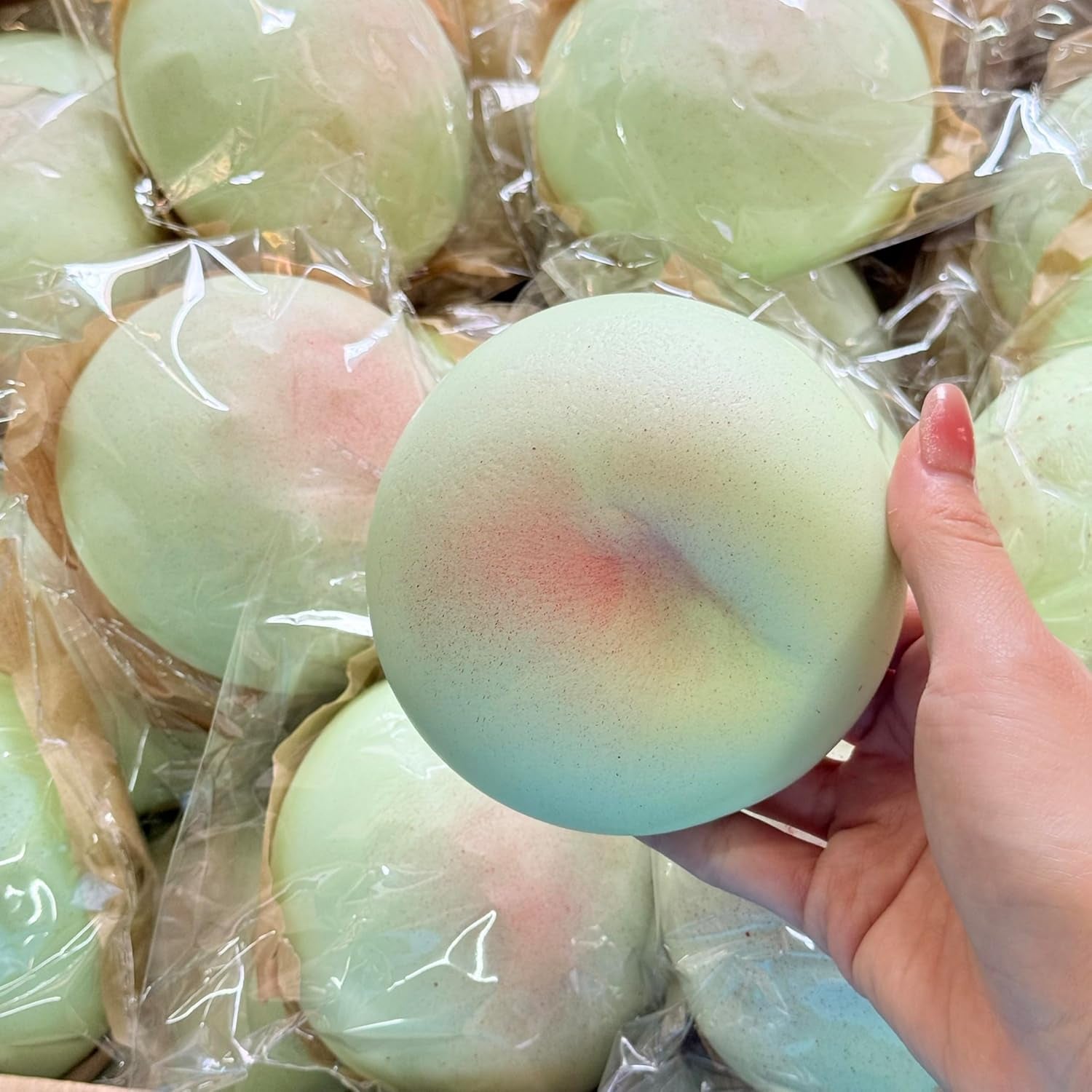 Cheese Slow Rising Squishy and Sticky Bread Fidget Toys | Foam Butter Bread Stress Balls for Stress Relief, ADHD Management, and Party Favors (Green)
