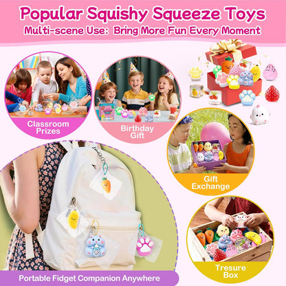 30-Pack Taba Squishy Toys Set - Mini Squishies for Kids, Ideal for Party Favors, Goodie Bag Stuffers, and Classroom Prizes
