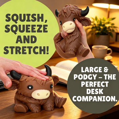 Giant Highland Cow Squishy Stress Ball - Jumbo Soft Slow Rising Toy for Anxiety Relief and Party Favors