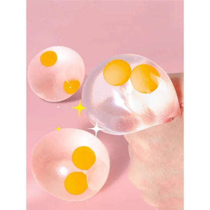 Double Yellow Transparent Simulated Egg Stress Relief Tool for Adults - Ideal Gift for Stress Relief