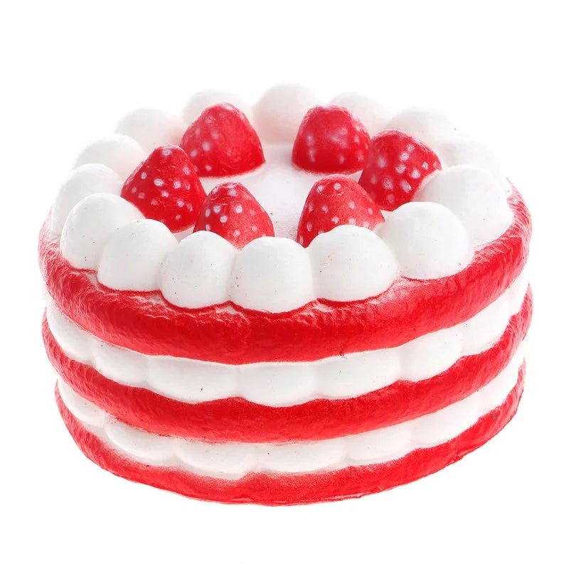 Jumbo Strawberry Cake Squishy - PU Slow Rising Stress Relief Toy for Kids
