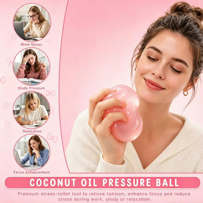 2-Pack Coconut Oil Stress Balls, 2026 Edition Soft Squeeze Stress Relief Toys, Slow Rising Portable Desk Squishies for Relaxation and Stress Management