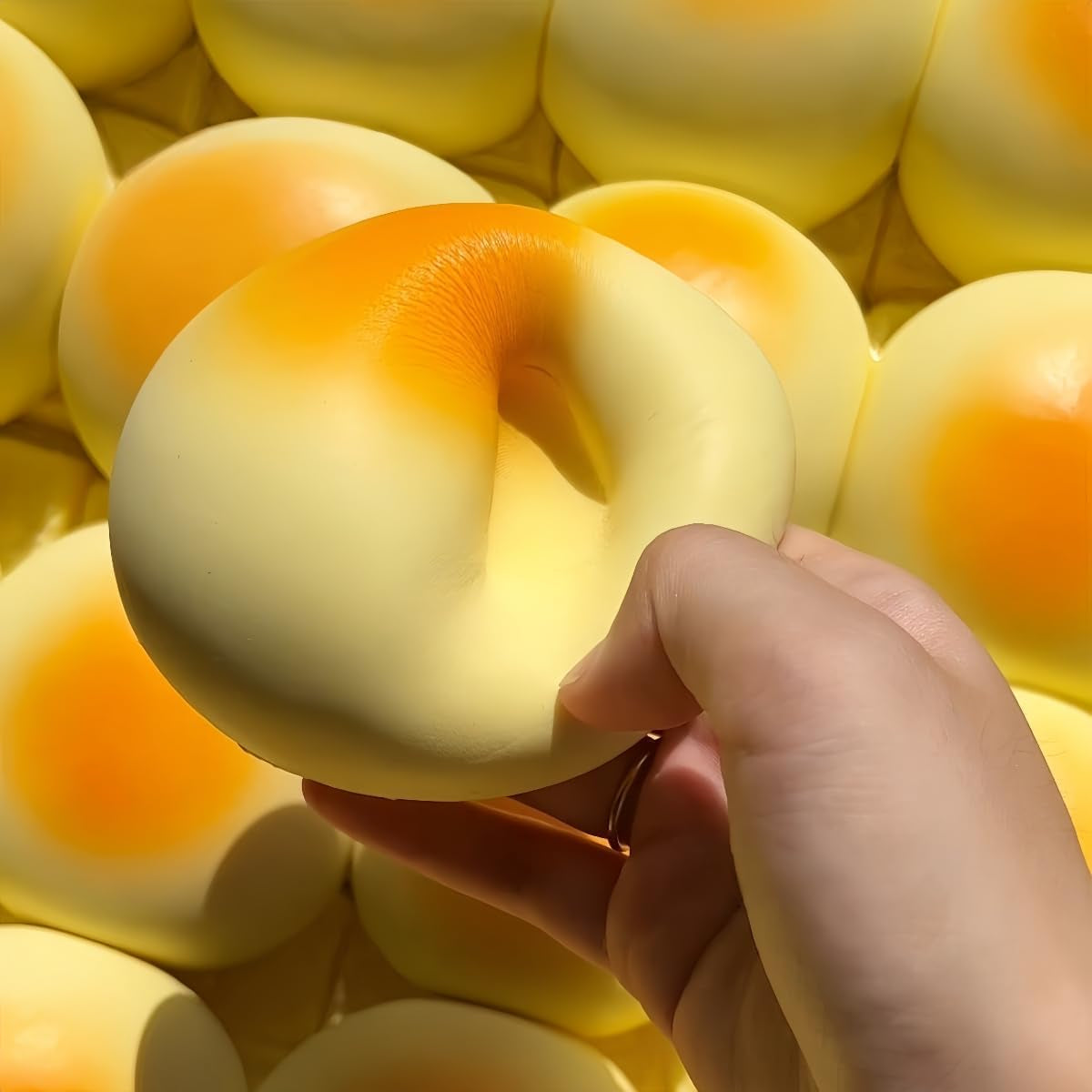 Cream Bun Bread Squishy - 4" Slow Rising Foam Stress Relief Toy | Super Soft Sensory Squeeze for Adults, Ideal for Office Desk Decor