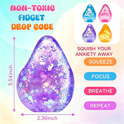 Stress Relief Fidget Cube, Squishy Sensory Toy for Anxiety Management, Ice Malt Sugar Ball Design, Ideal for Children with Autism, Classroom Reward (1 Pack - Pink)