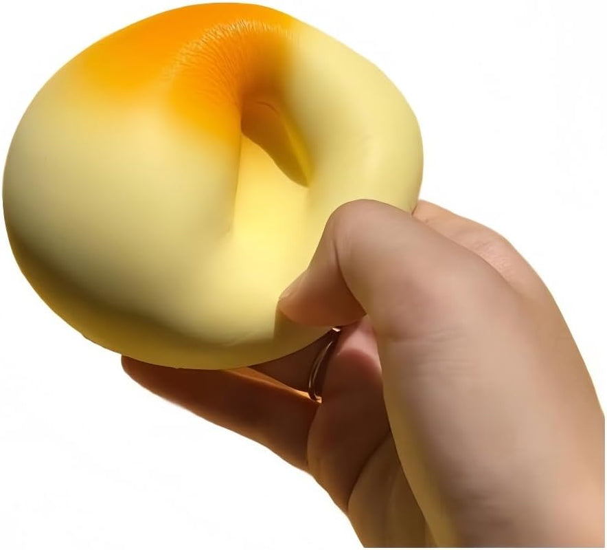 Cream Bun Bread Squishy - 4" Slow Rising Foam Stress Relief Toy | Super Soft Sensory Squeeze for Adults, Ideal for Office Desk Decor