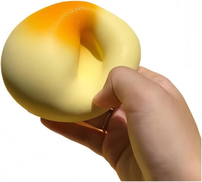 Cream Bun Bread Squishy - 4" Slow Rising Foam Stress Relief Toy | Super Soft Sensory Squeeze for Adults, Ideal for Office Desk Decor