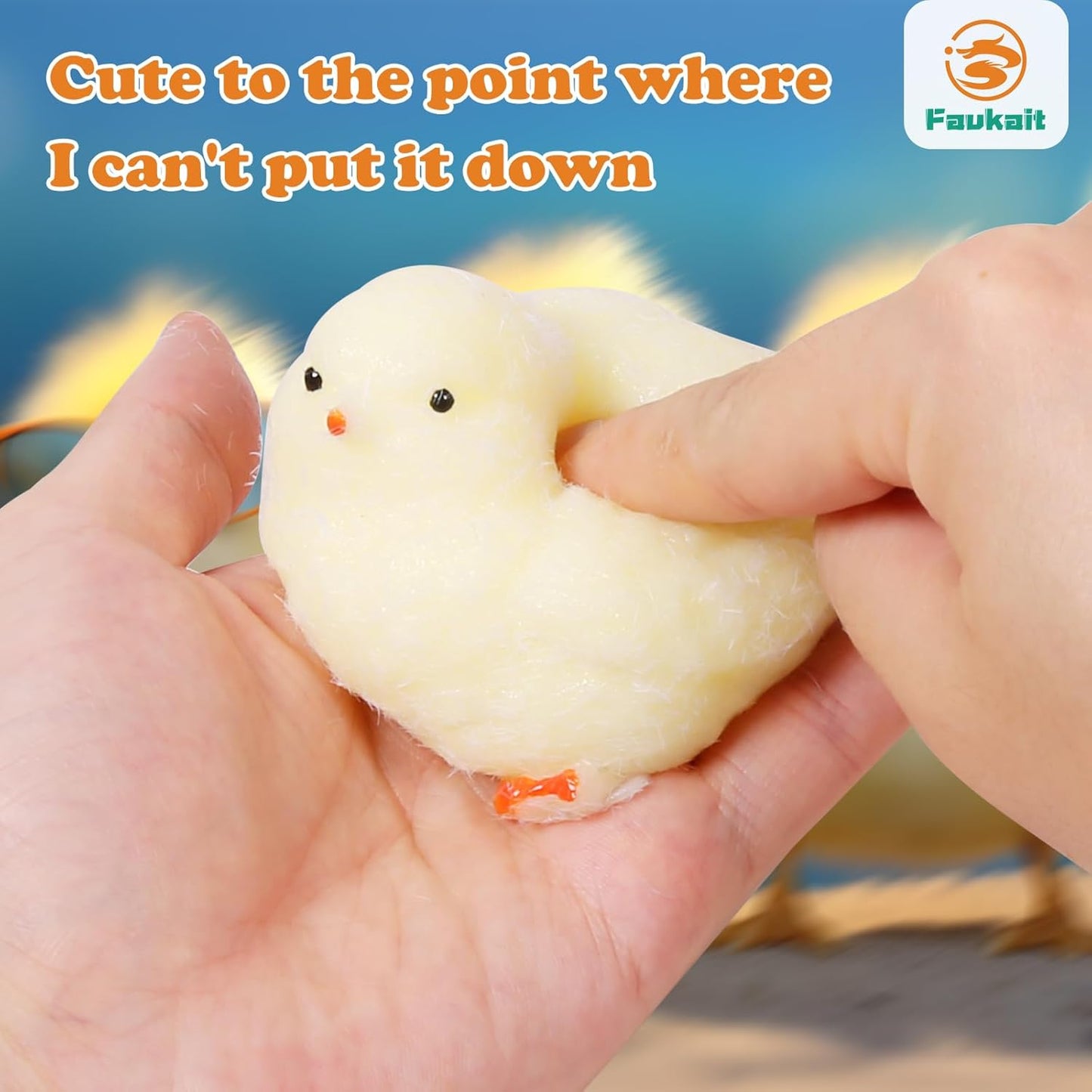 Ultra Soft Silicone Chick Squeeze Toy - Handmade Fidget Stress Relief Squishy (1 Piece)