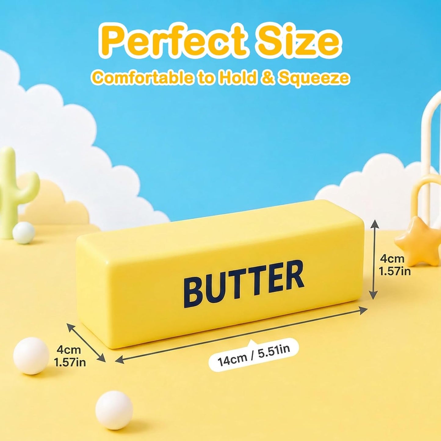 Butter Squishy 4 Pack - Slow Rising Squishy Toy，4 Squishies Butter Squeeze Toy for Stress Relief,Portable Desk Toy for Adults, Party Favors & Gifts