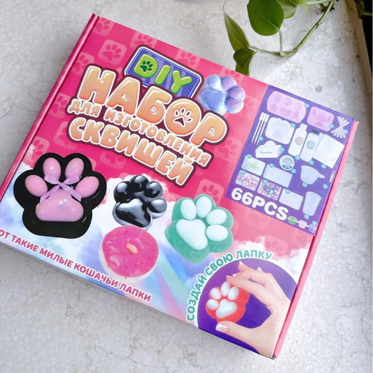 DIY Taba Squishy Kit - Liquid Gel and Silicone Crafting Set for Kawaii Cat Cartoon Characters