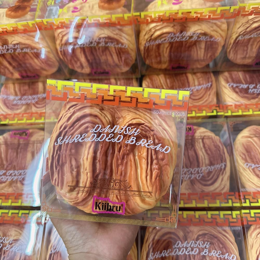 Jumbo 5.3" Slow Rising Scented Squishy Danish Shredded Bread Stress Relief Toy for Kids