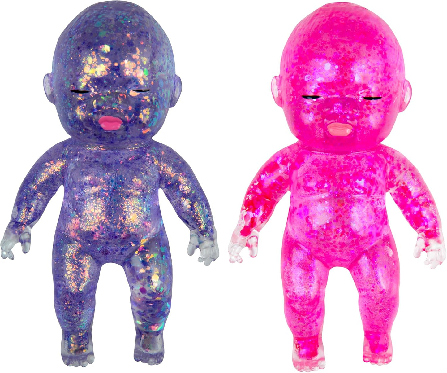 ORB Sugar Swaps Jumbo Baby Squishies - Pink and Purple 2-Pack of Sparkly Stress Relief and Sensory Toys for All Ages