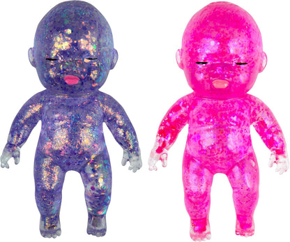 ORB Sugar Swaps Jumbo Baby Squishies - Pink and Purple 2-Pack of Sparkly Stress Relief and Sensory Toys for All Ages