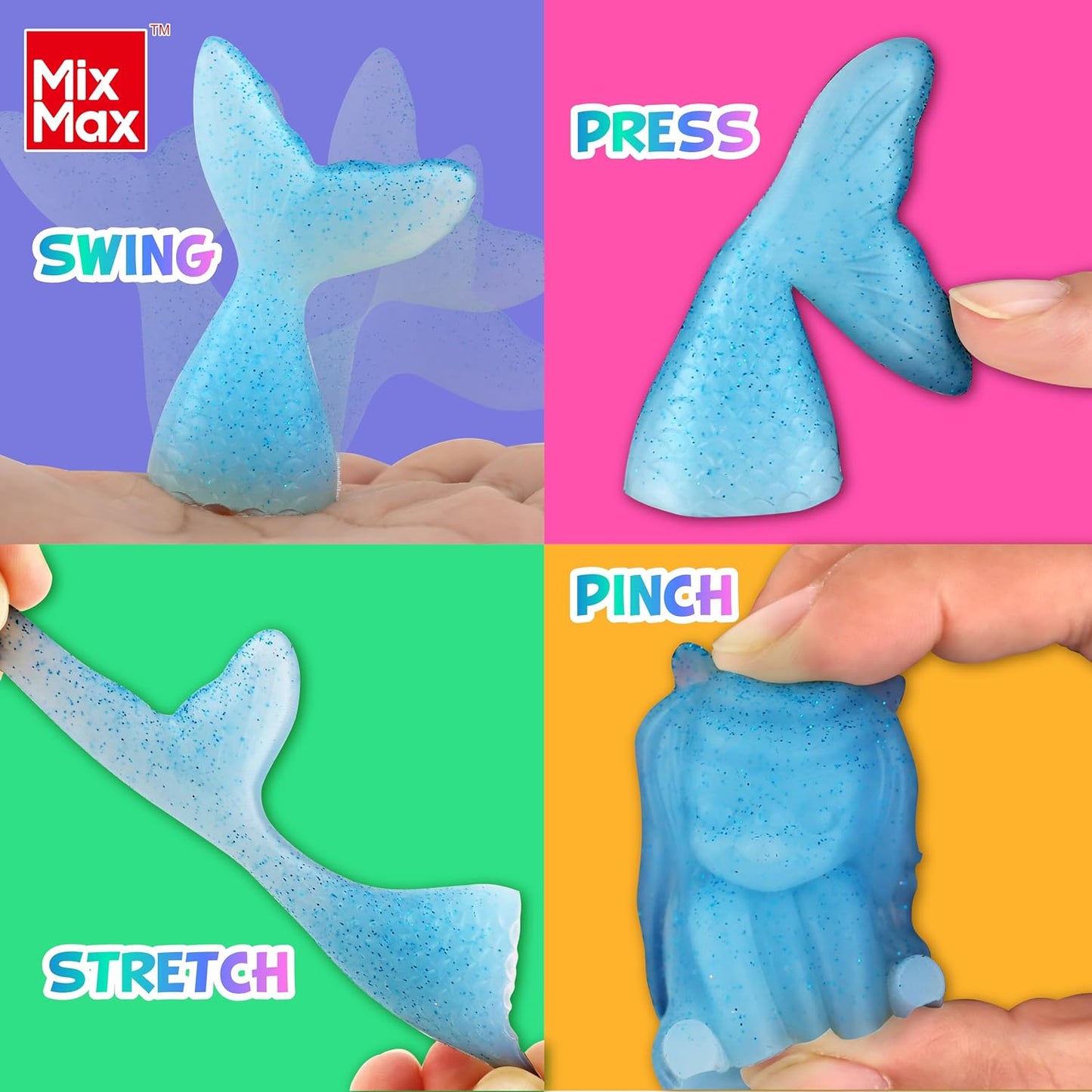 DIY Squishy Toy Making Kit - 6 Pack Rubber Doll Craft Set for Kids Ages 6-12, Glow-in-the-Dark Jumbo Glitter Silicone Crafts for Parties